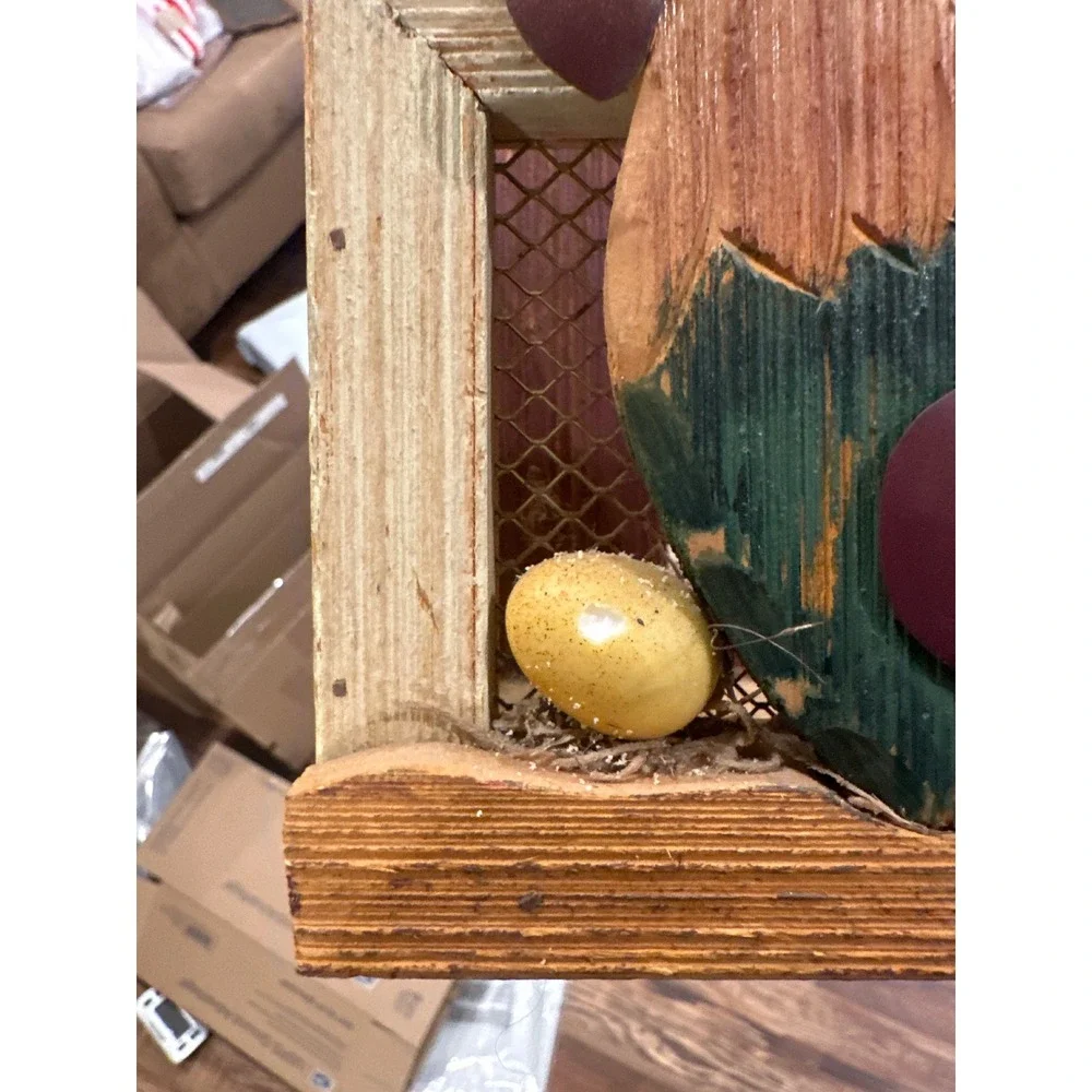 Rustic Wooden Rooster Welcome Box Wall Pocket Farmhouse Decor Picket Fence Sign